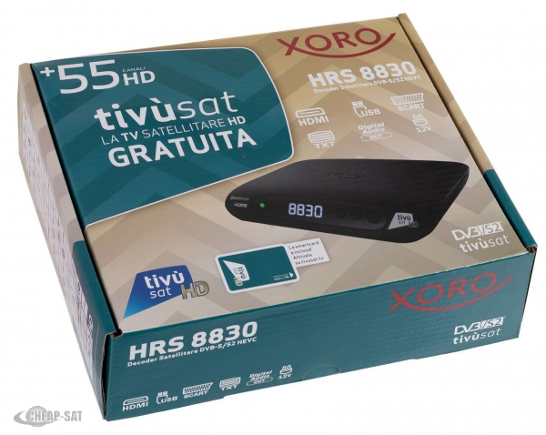 XORO HRS 8830 HD SAT-RECEIVER MIT TIVÙSAT Karte CLASSIC HD - Das Original Tivusat Zertifikat